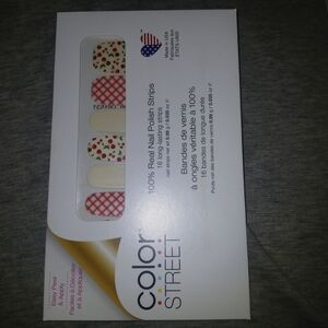 Color Street Nail Polish Strips - Cherry Red and Cream Plaid